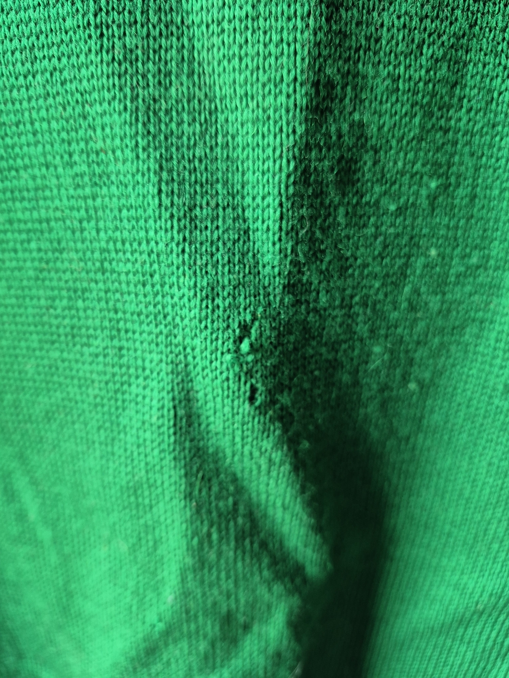 Vintage Snowflakes 100% Wool Green & Navy Rib-Panel Sweater - Picture 4 of 4